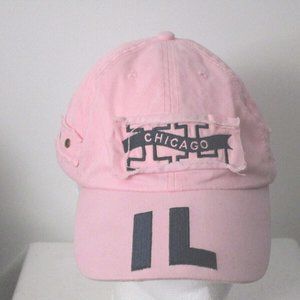 Pink Chicago Hat Strap Back Adjustable  Ball Cap Chicago IL #23